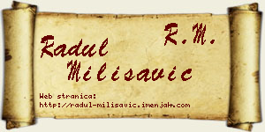 Radul Milisavić vizit kartica